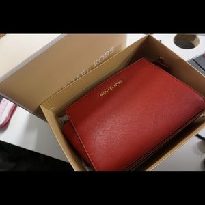 Michael Kors Red Medium Saffiano